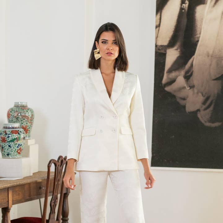 Beige Káhyra Tailcoat Jacket for wholesale by Káhyra