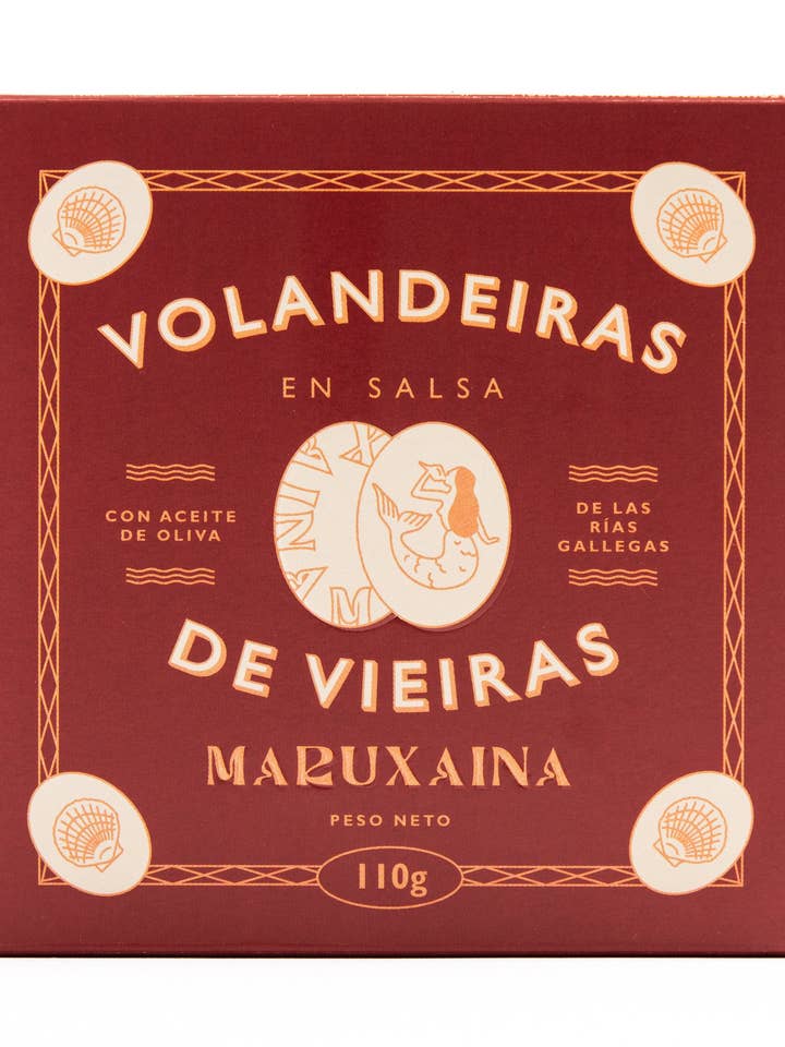Maruxaina Scallops in Spanish Olive Oil (Galician Sauce) - 3 Pack for wholesale by Tin Can Fish ( BELA, Cantara, Mar, Porthos, Varina )