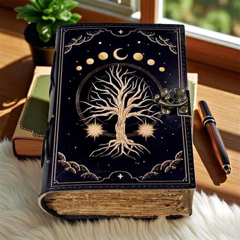 Leatherooze - Wholesale Journal/diary - Tree of Life Leather Grimoire Journal- Blank Book of Shadows2