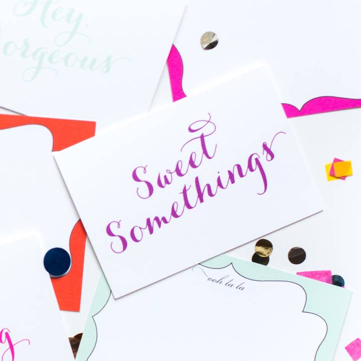 Sweet Somethings Witty Greeting Card – Blank Folded Note for wholesale by billet-doux