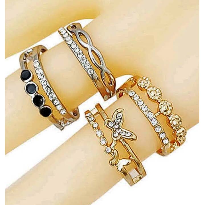 24 anelli assortiti per la vendita all'ingrosso da parte di Atlas Fashion