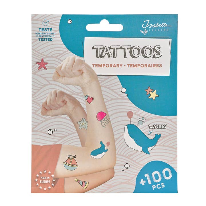 Tatuaggi Temporanei - Wally La Balena - Più Di 100 Tatuaggi per la vendita all'ingrosso da parte di Isabelle Laurier