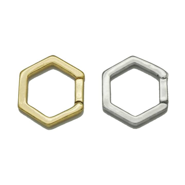 Gold Silver Hexagon Snap Clasp, Sku#K181 for wholesale by BestBeads&Beyond