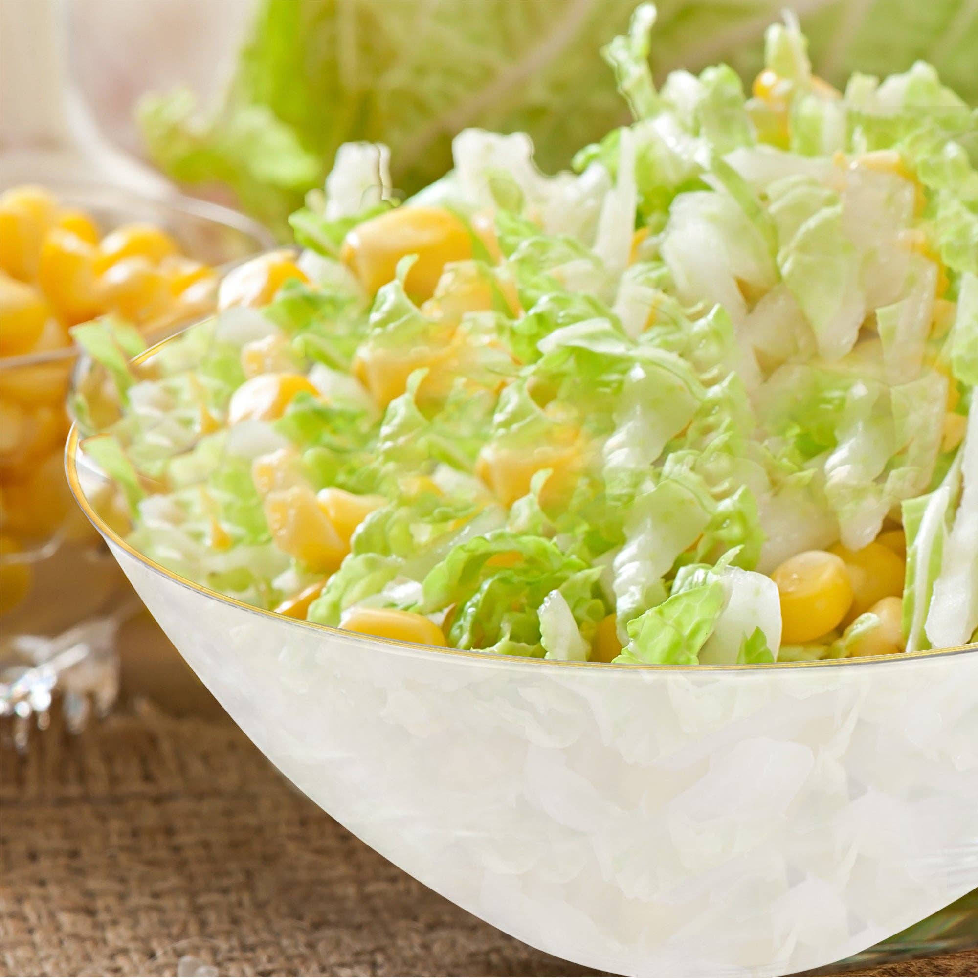 Smarty had a Party - Wholesale Bowl - 32 oz. Clear with Gold Rim Organic Plastic Bowls - 60 pcs7