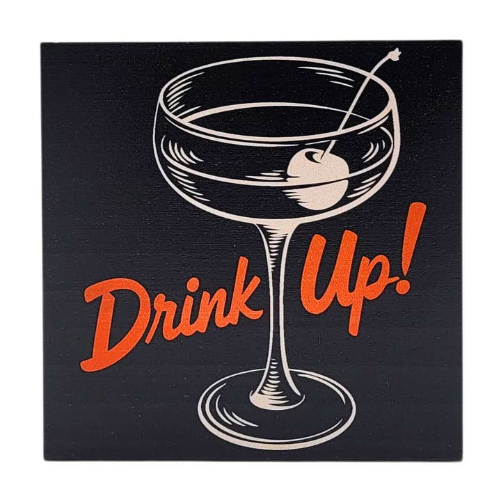 Bois des cocktails amusants Panneaux en bois petits pour la vente par Home Accents By Driftless