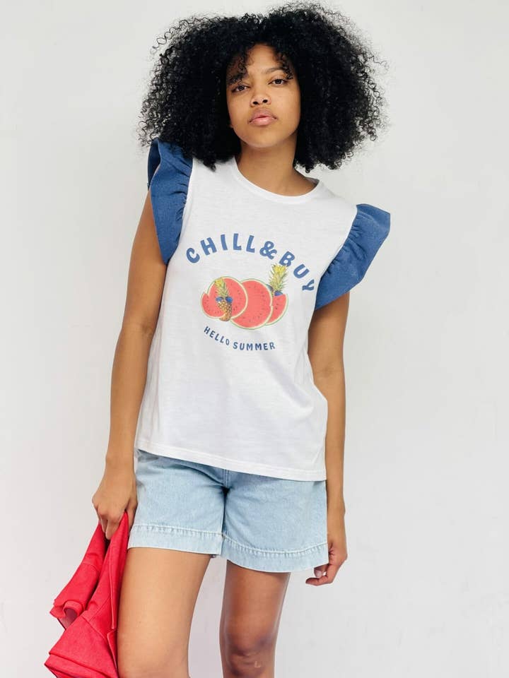 Camiseta Belinda Hello Summer para venta al por mayor de Chill&Buy