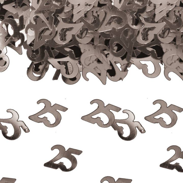 14g x Silver nummer 25 bordskonfetti för wholesale av Folat