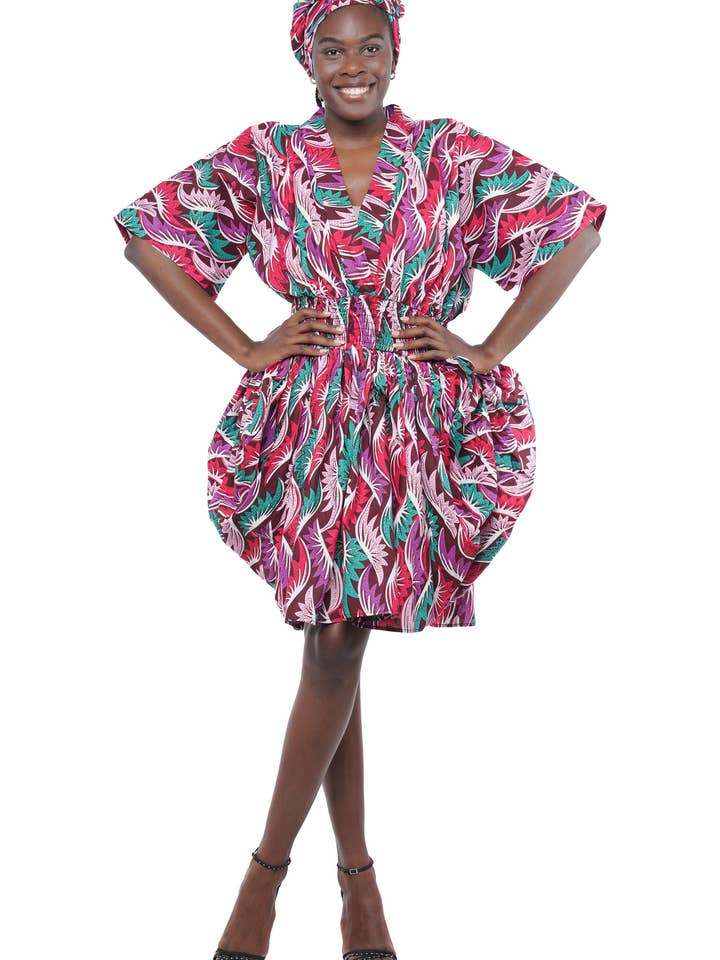Ankara Short Balloon Dress for wholesale by Satsuma Wholesale