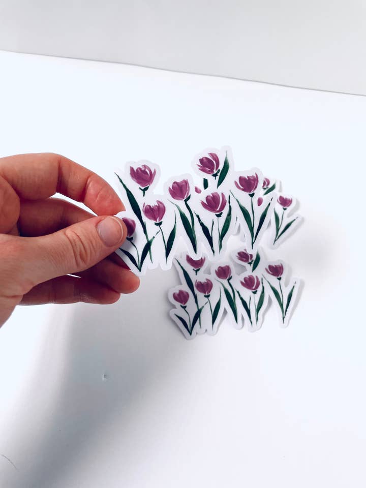 Pegatinas estampadas y troqueladas con acuarela floral para venta al por mayor de Atelier By Cat