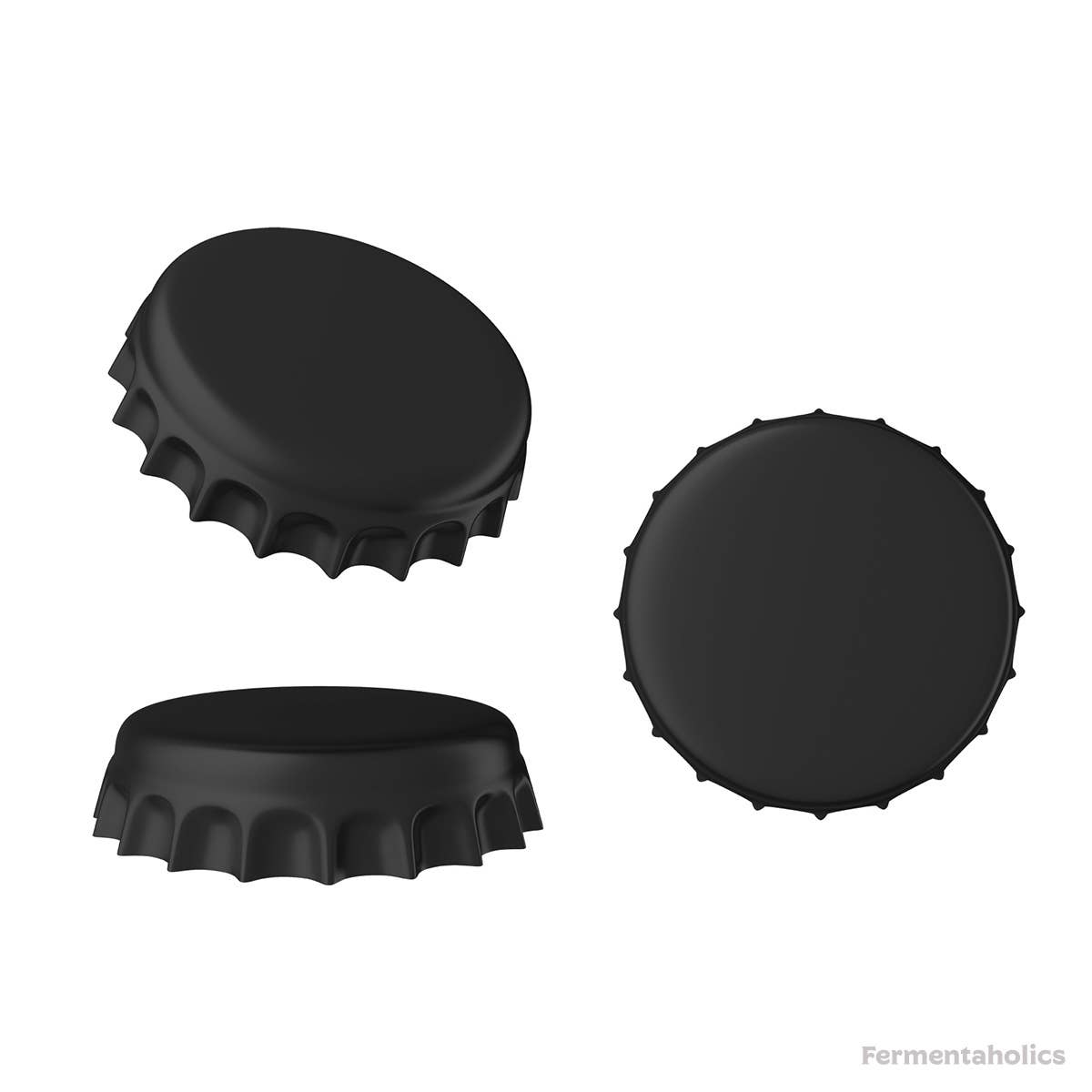 Fermentaholics - Wholesale Bottle/Wine Opener - Fermentaholics Black Beer Bottle Caps - 144 Count7