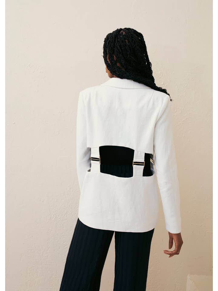 Hilary MacMillan - Wholesale Blazer - Women's - Linen Canvas Cut Out Blazer3