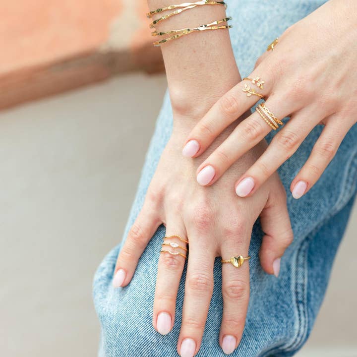 Splendid Iris - Wholesale Band/Stacked Ring - Super Delicate Adjustable Simple Ring
