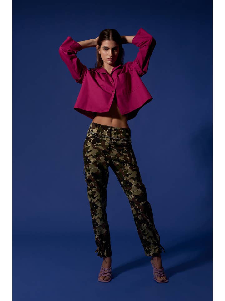 Virago Barcelona - Wholesale Button Down Shirt - Women's - MIA Shirt Bougainvillea2