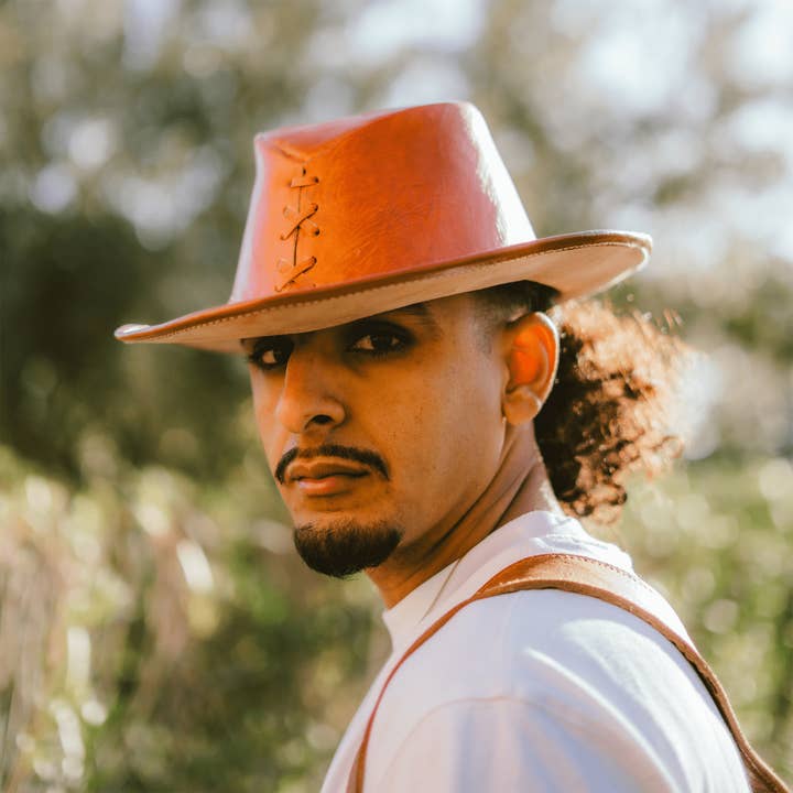 Læderhat Cowboy for engroshandel hos Atlas artisan