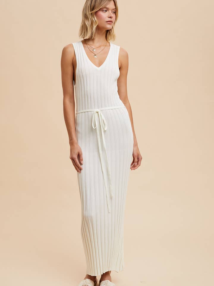 VISCOSE BLEND RIBBED KNIT DRESS for wholesale by In Loom