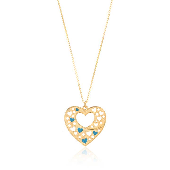 Enamel Heart Sterling silver Necklace for wholesale by NYMAN JEWELERS