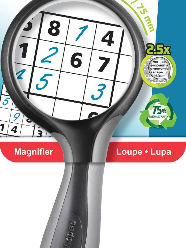 Ergologic Soft Touch Large 2.5X Magnifying Glass 3" for wholesale by Maped Helix USA