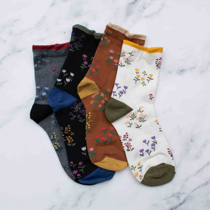 Damen Penelope Blumen Freizeit-Socken für den Großhandel von Tiepology