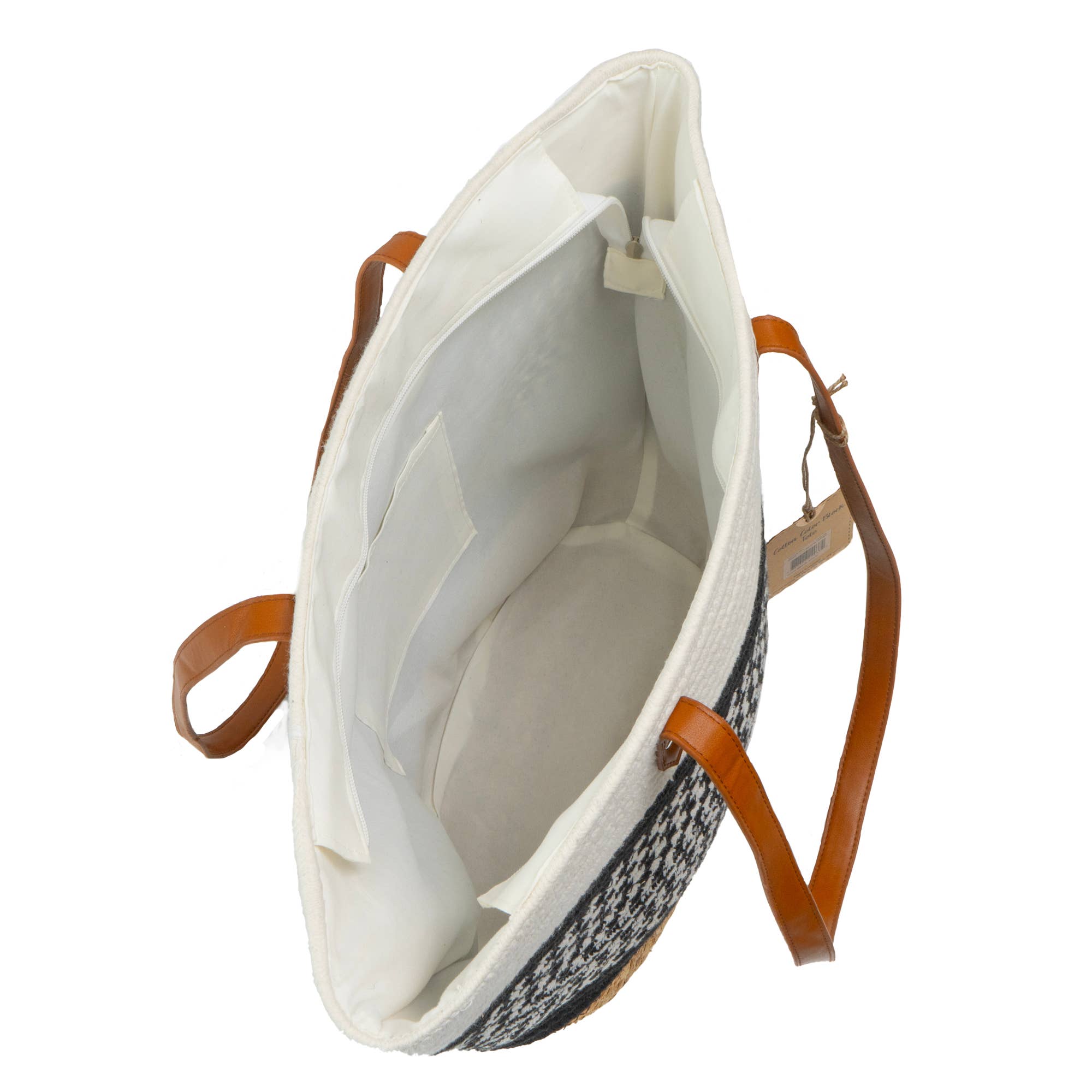 Magid - Wholesale Draagtas - Dames - Magid Natuurlijke Katoenen Geweven & Imitatie Leren Schoudertas14