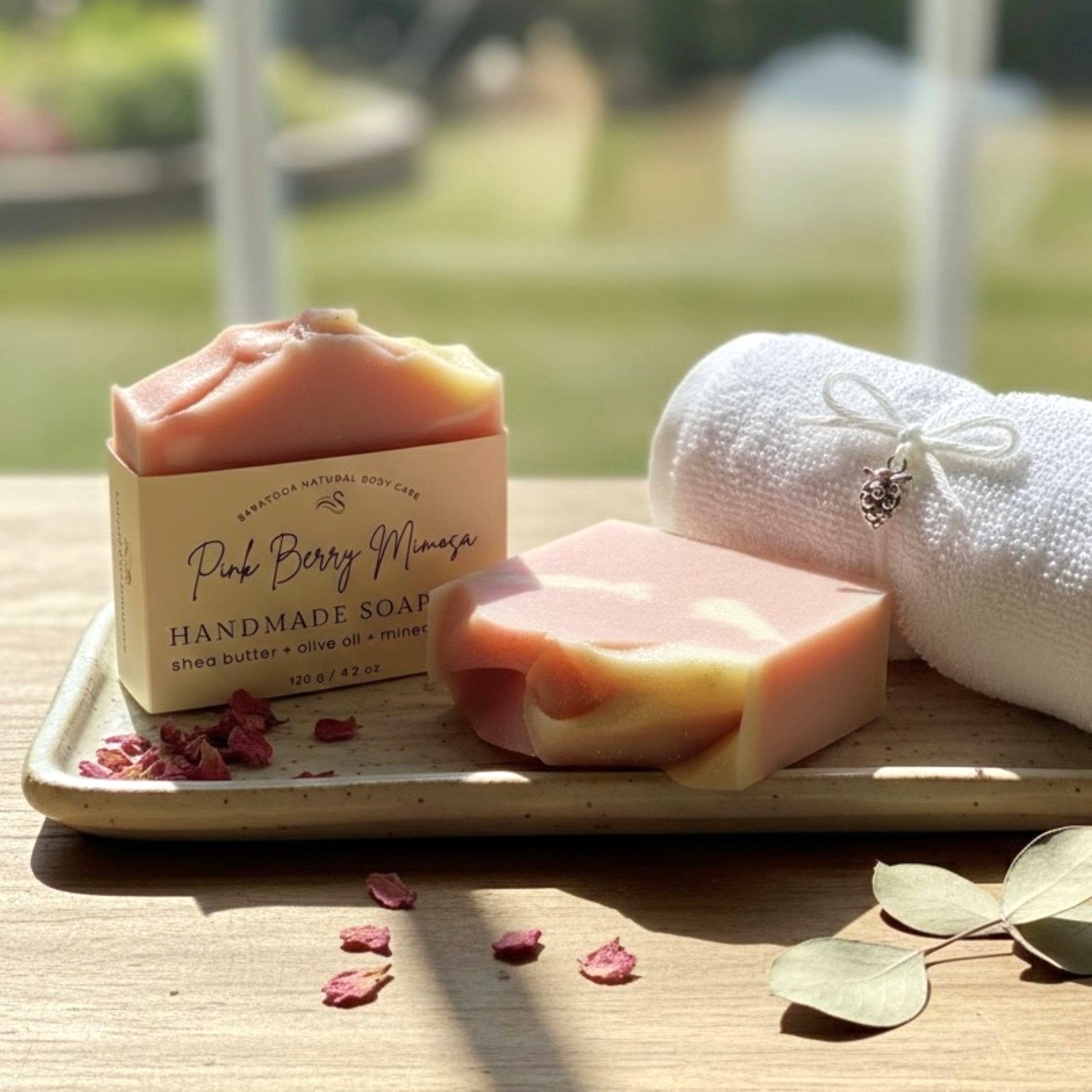 SARATOGA SOAP COMPANY - Wholesale Bar Soap - Pink Berry Mimosa Handmade Soap Bar VEGAN COLD PROCESS1