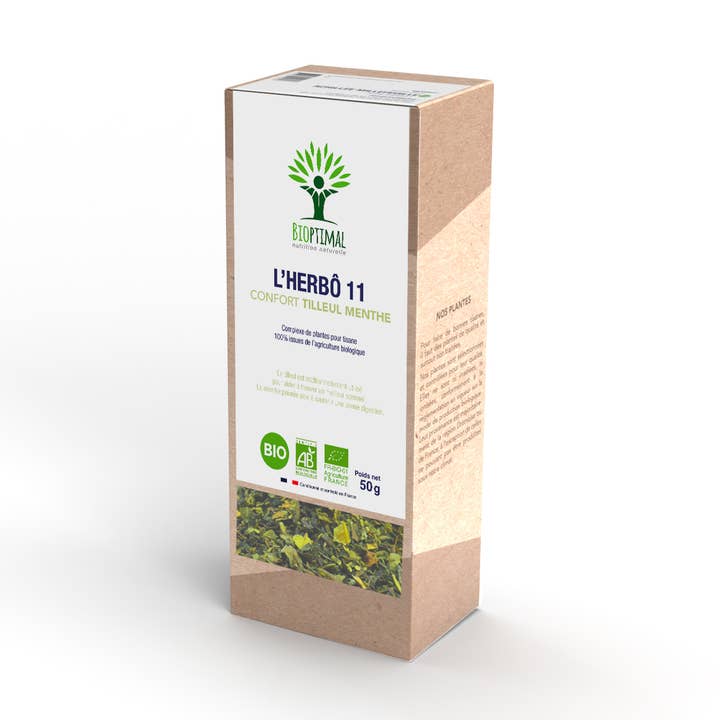 L'herbô11 Plants for organic herbal tea comfort linden mint 50g for wholesale by Bioptimal