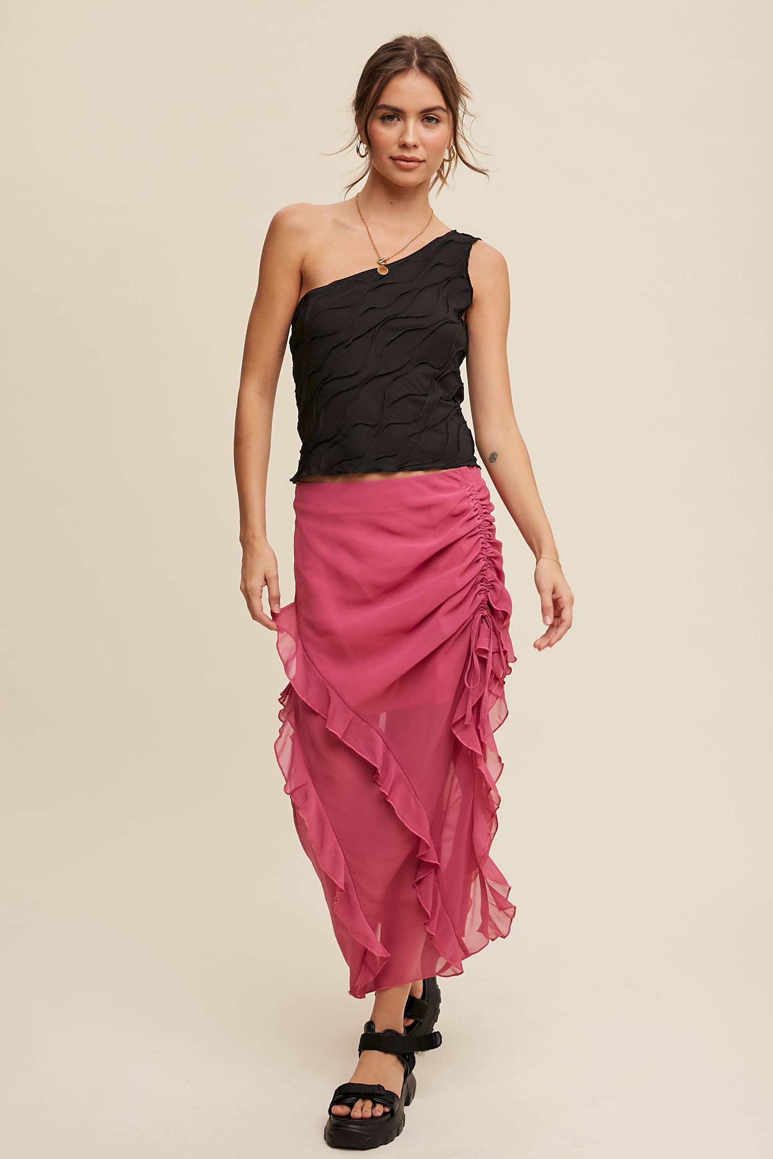 Listicle – wholesale Blus - Dam – Elegant asymmetrisk vågtopp8