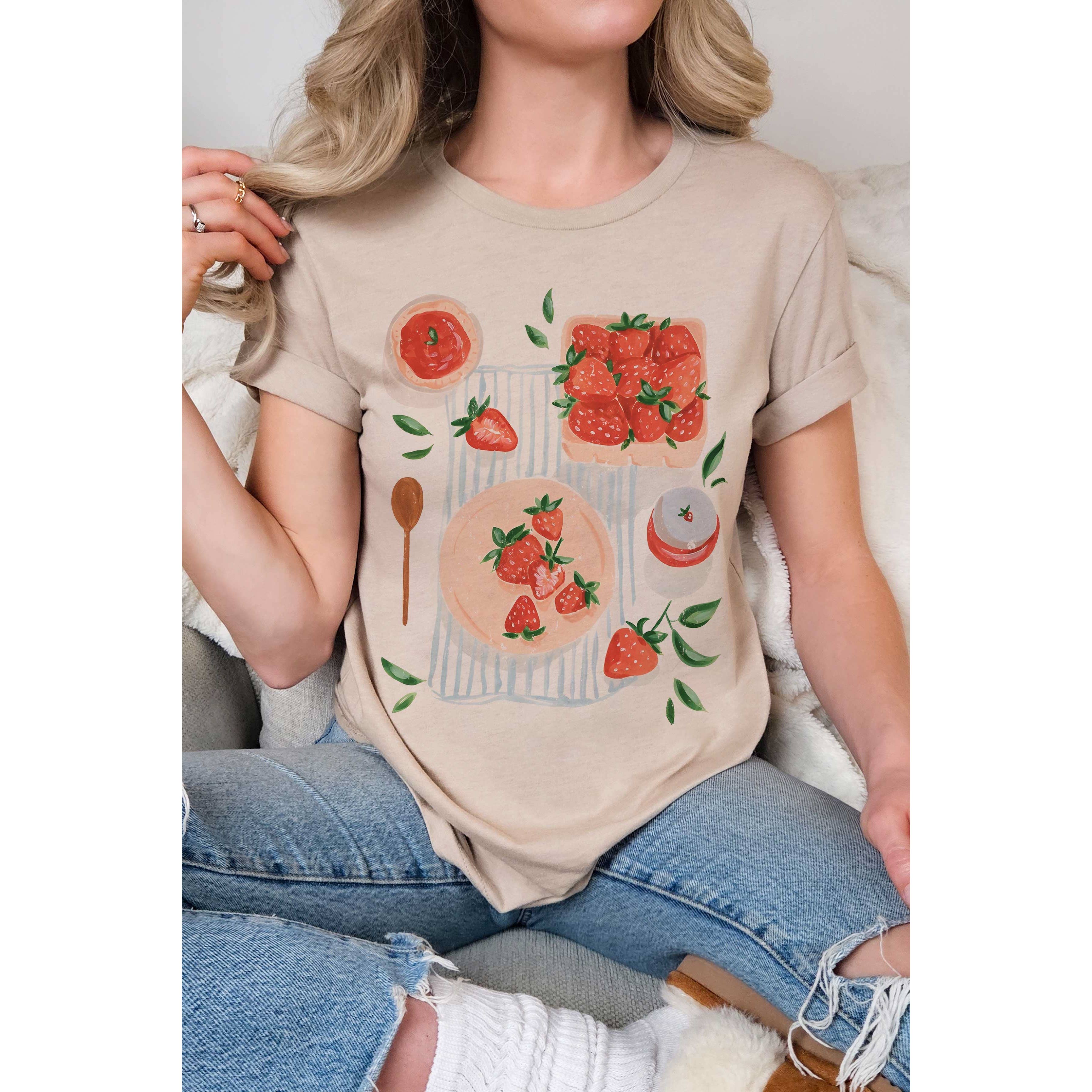 A. BLUSH CO - Vendita all'ingrosso Maglietta stampata - Donna - T-shirt grafica Strawberry Picnic3
