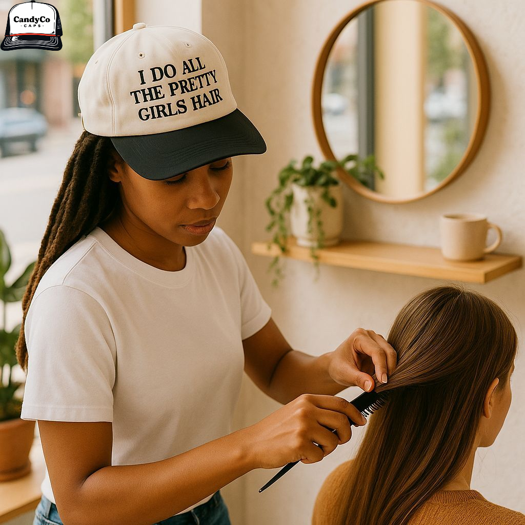 The Candy Collections - Wholesale Trucker Hat - Women's - I do all the pretty girls hair Embroidered cap trucker Hat  0