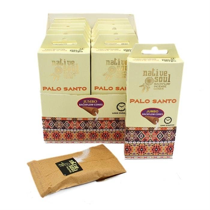 Native Soul Jumbo Backflow Cones Palo Santo for wholesale by Green Tree