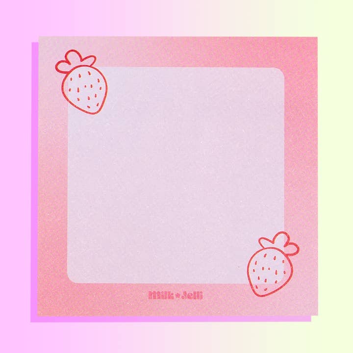 Strawberry Milk Sticky Notes for wholesale by Milk Jelli