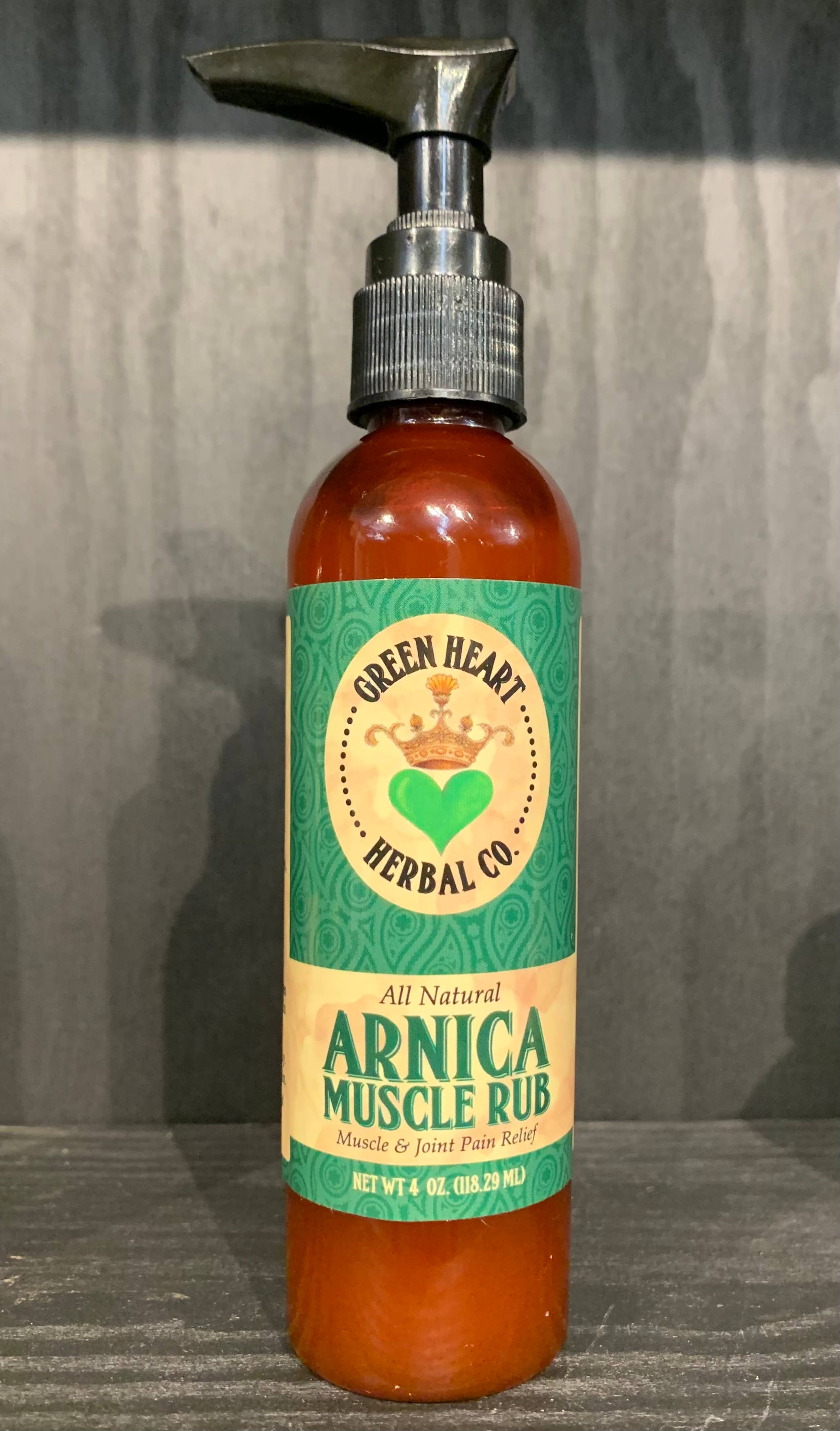 Green Heart Herbal Co. - Wholesale Pain Relief Spray/Cream - Arnica Rub- 4oz, muscle pain, Tension, and Stiffness, All Na1