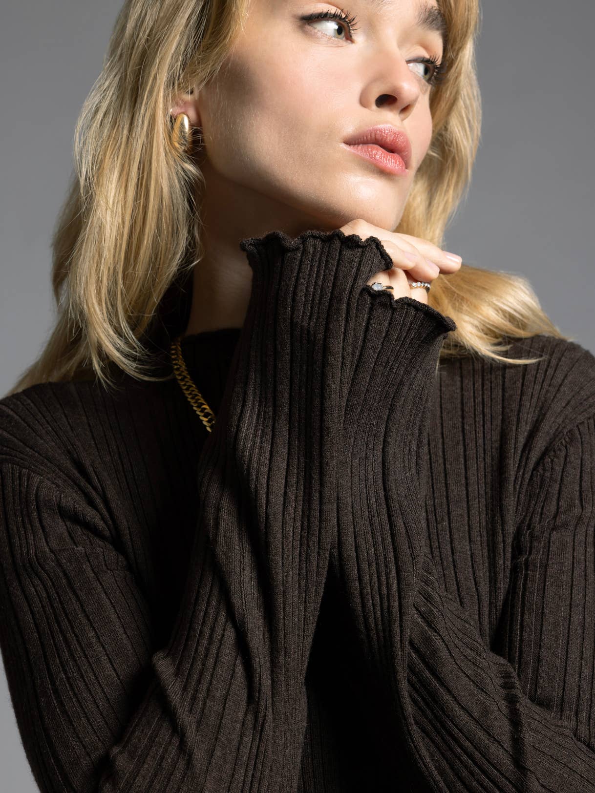 Weekend Los Angeles - Wholesale Dress - Women's - Mock Neck Ribbed Dress - MIRREN DRESS11