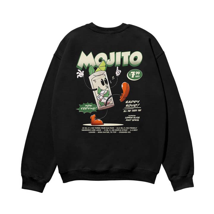Mojito Zware Organische Sweater Zwart voor wholesale door Weekend Concept