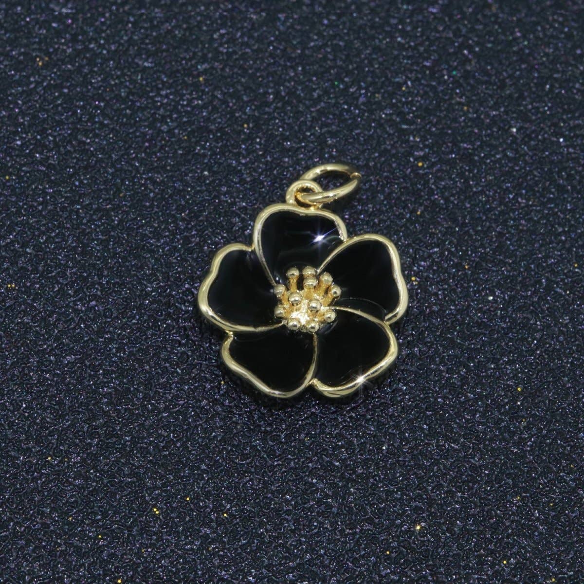 Aim Eternal - Wholesale Individual Charm/Pendant - Dainty Hibiscus Charm Tropical Flower Gold Filled Enamel Charm Hawaiian Inspired Jewelry Pendant for Necklace Bracelet Earring Component M-505 M-506 M-5070