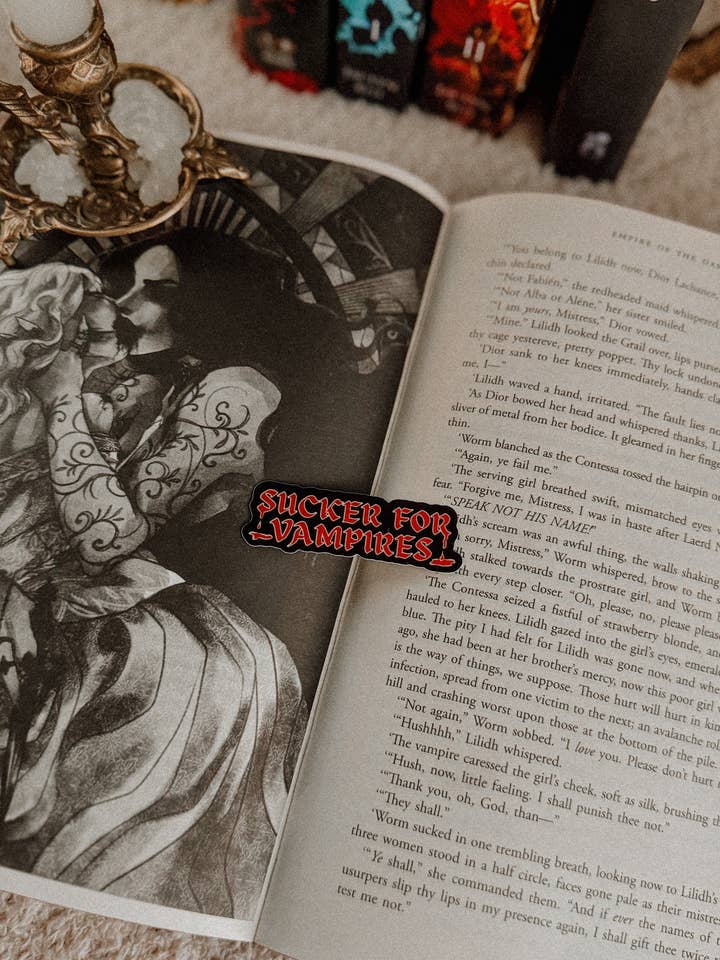 Sucker For Vampires Sticker for wholesale by Fabled Folke