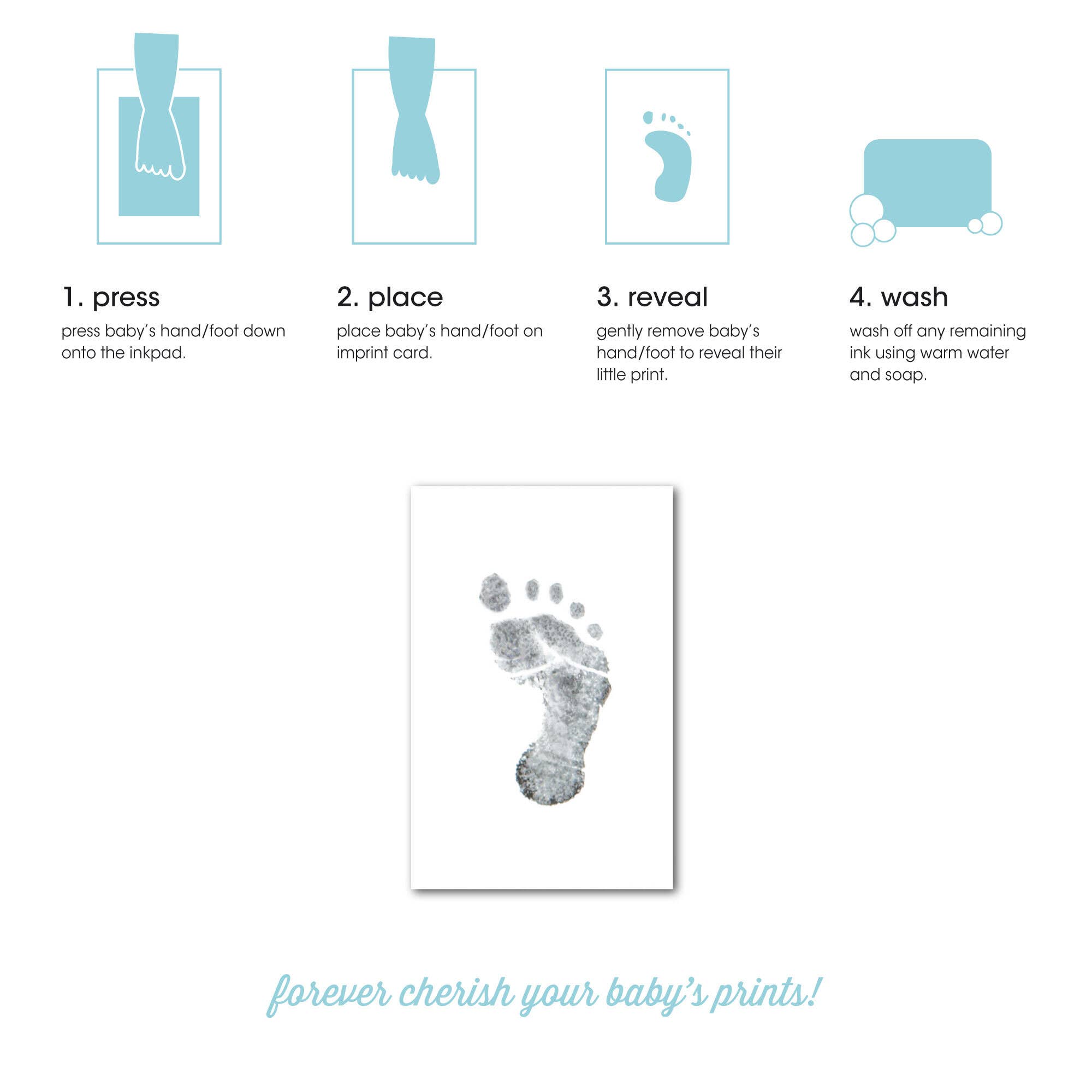 Kate & Milo - Vente Cadre photo - Enfant et bébé - Cadre boîte à ombre & souvenir avec tampon encreur "Tu es tellement aimé bébé"2