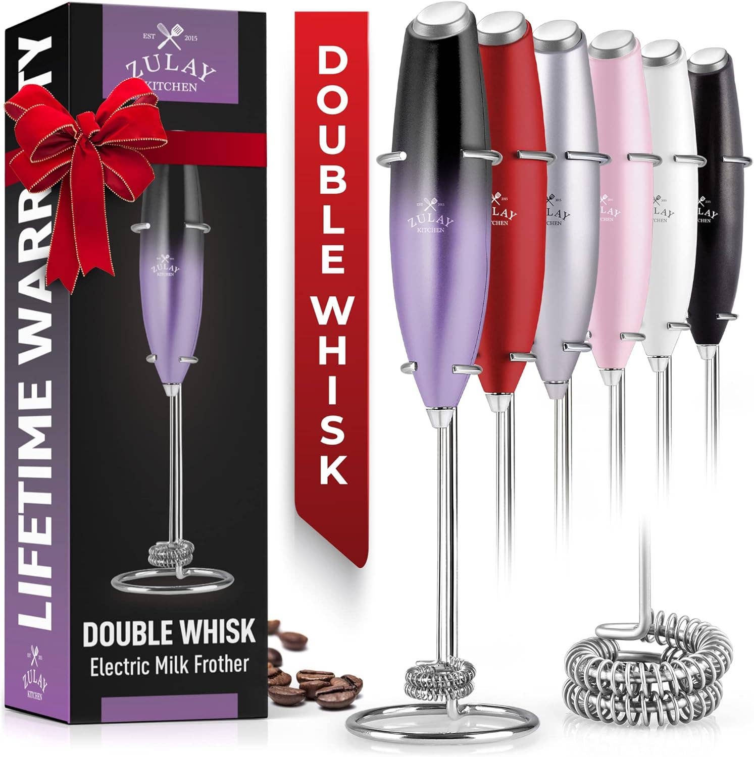 Zulay Kitchen - Vente Ustensile/gadget de cuisine - Mousseur à lait électrique portable avec double fouet Zulay16