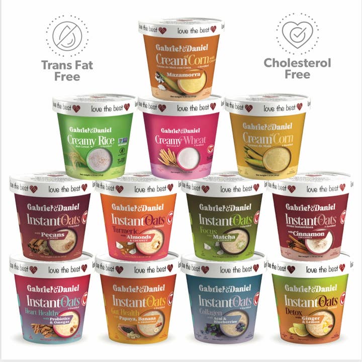 Gabriel & Daniel Wellness Oatmeals - Vente Avoine - Flocons d'avoine et céréales instantanés biologiques - PACK VARIÉTÉ (12 tasses)0