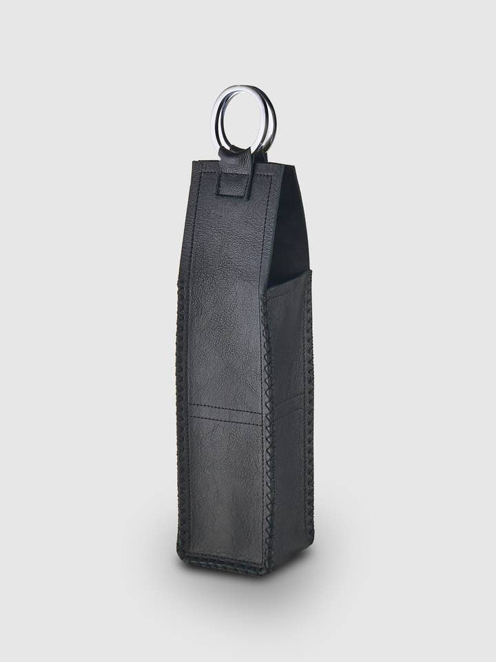 Borsa da vino in pelle nera Durango per la vendita all'ingrosso da parte di Mary Jurek Design Inc