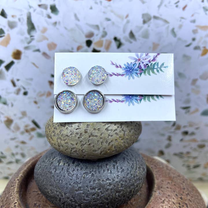Opal Faux Druzy Studs for wholesale by Only Once Originals