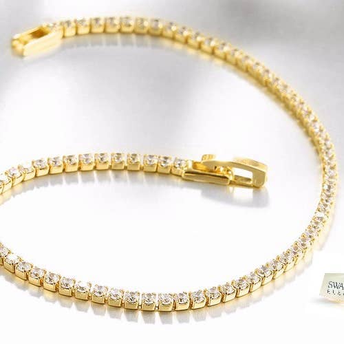 Originales Tennisarmband aus Gelbgold für Damen und Herren – 19 cm für den Großhandel von HTB