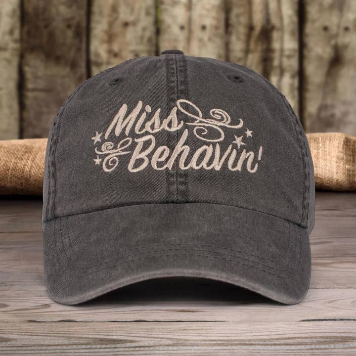 Miss Behavin' Country Pigment Dyed Embroidered Hat for wholesale by Untamed Country