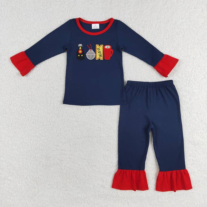 Aier Wholesale - Wholesale Sleepwear Set - Kids - Family Girls Boys Adult Christmas Train Shirts Pants Pajamas Clothes Sets