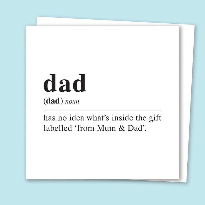 Dad: Dictionary Definition Greetings Card for wholesale by Pom Pom Store