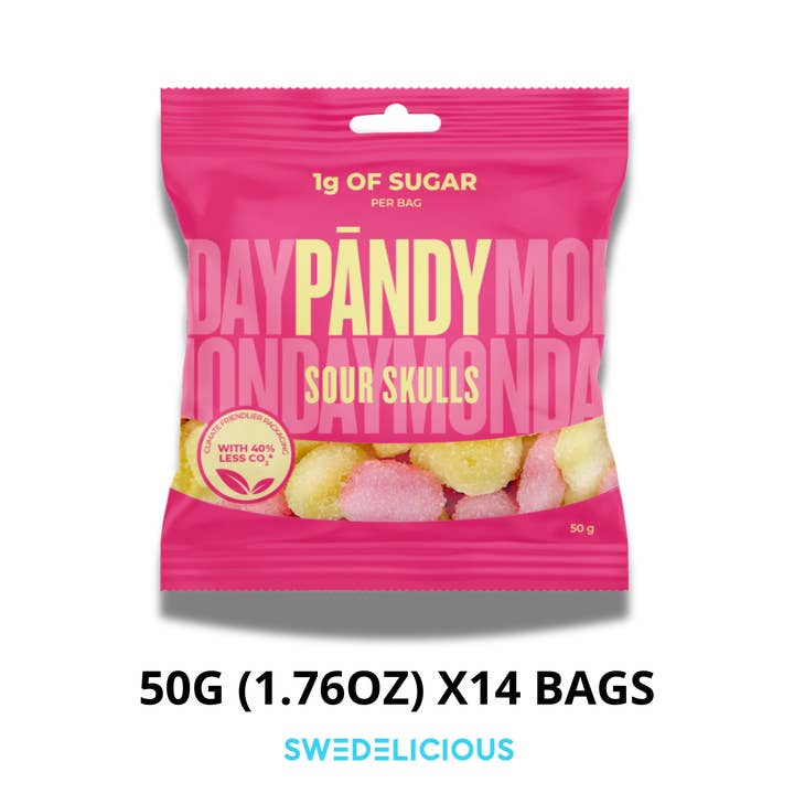 PANDY - Sour Skulls - Swedish Candy Bags for wholesale by Swedelicious - Swedish Candy