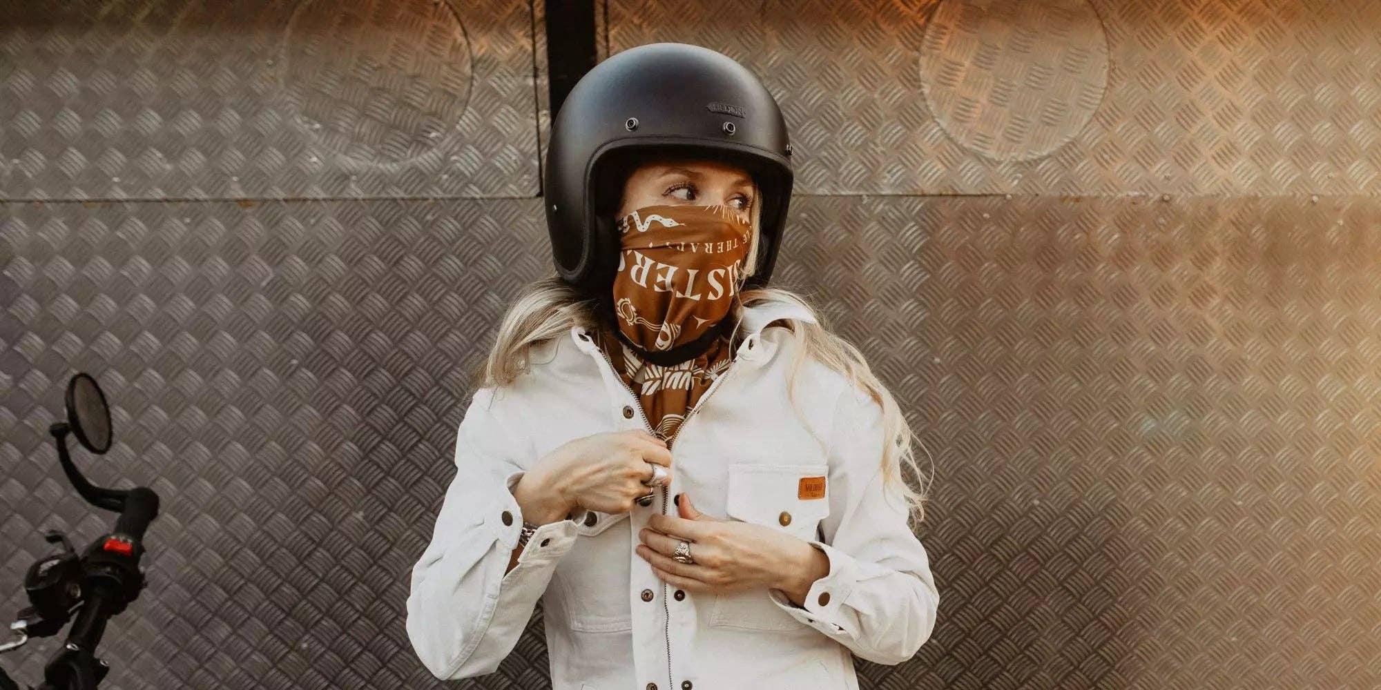 WILDUST - Wholesale Scarf - Women's - MOTORCYCLE SCARF - MOTO THERAPY CAMEL2