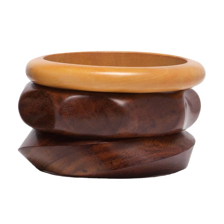 Wooden Bangles - Set of 3 for wholesale by Triloka