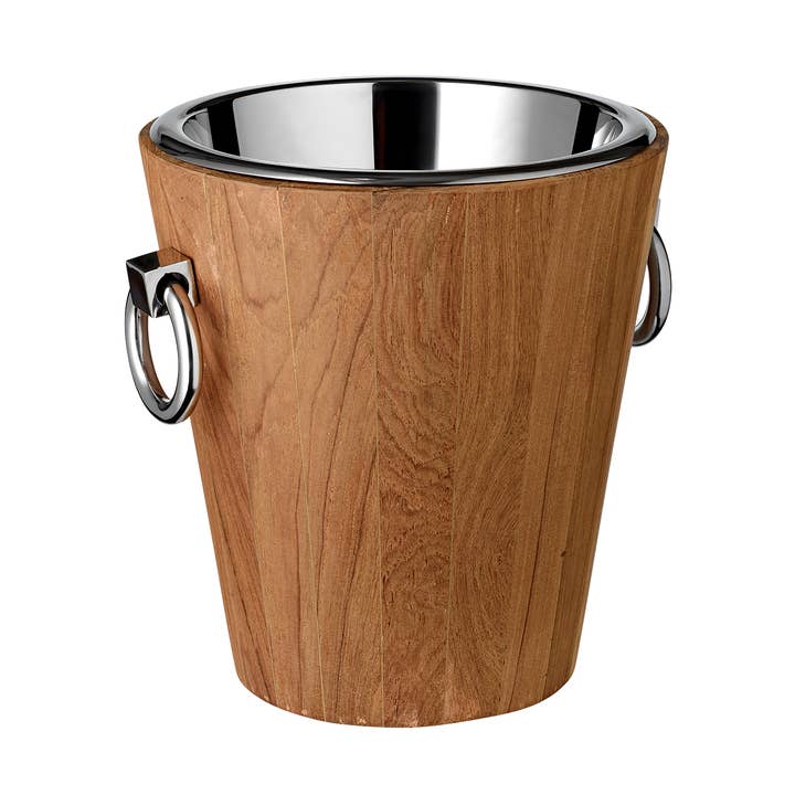 Weinkühler St. Tropez Teak Holz (Höhe 32 cm, Ø 26 cm) für den Großhandel von EDZARD