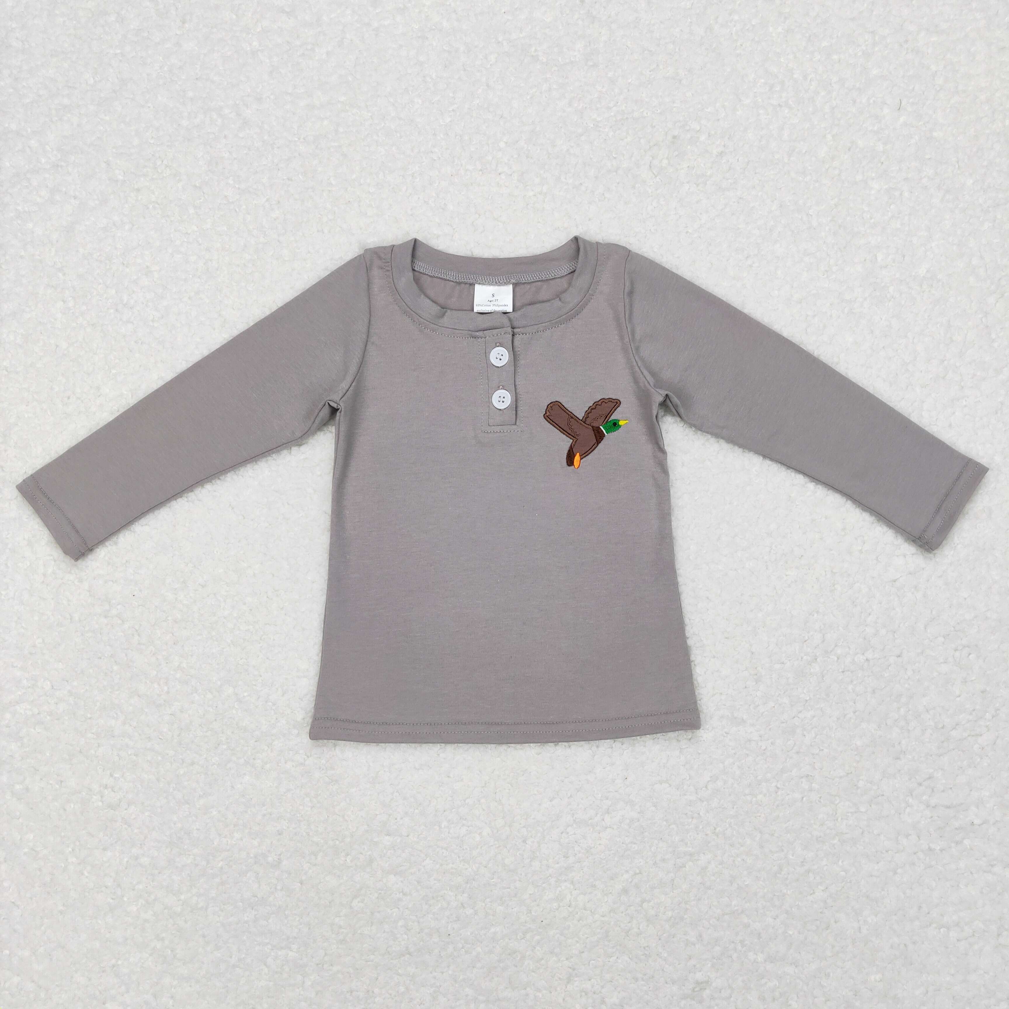 Aier Wholesale - Wholesale T-Shirt - Kids - Sibling Baby Boys Girls Embroidery Ducks Dogs Fishing Western Tee Shirts Top6
