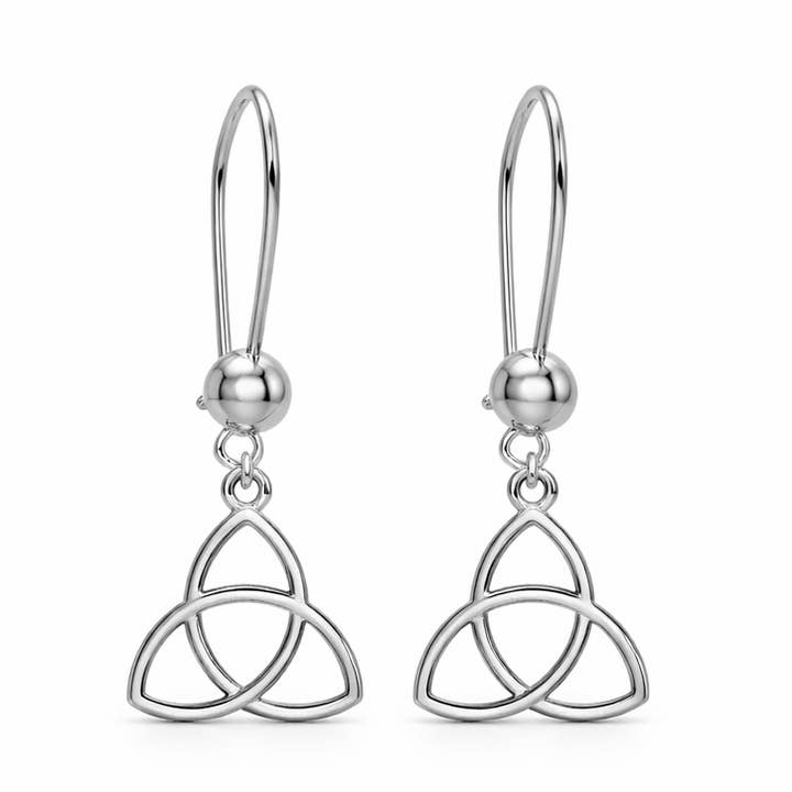 Celtic Knot Earrings (Trinity Knot) Rhodium-Plated 925 Silver for wholesale by TALISMAN JEWELLERY (D&Fidanverdi, S.L.)